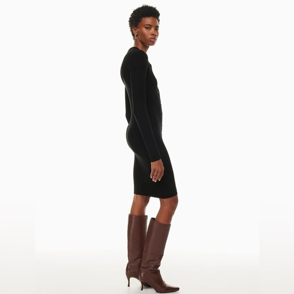 WILFRED ARITZIA Cove Black Sweater Button Down Dress - Picture 7 of 12